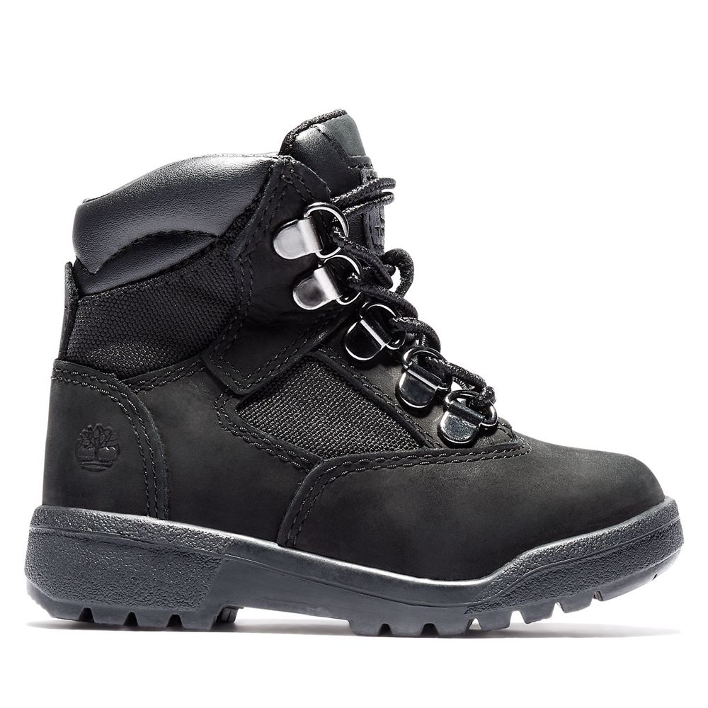 Timberland 6-Inch Μποτακια Παιδικα Μαυρα - Toddler Mixed-Media Field - Greece 1284739-QJ